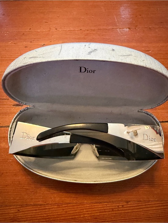 Vintage Galliano for Dior Silver Shield Sunglasses runway spring summer 2003 main image 7